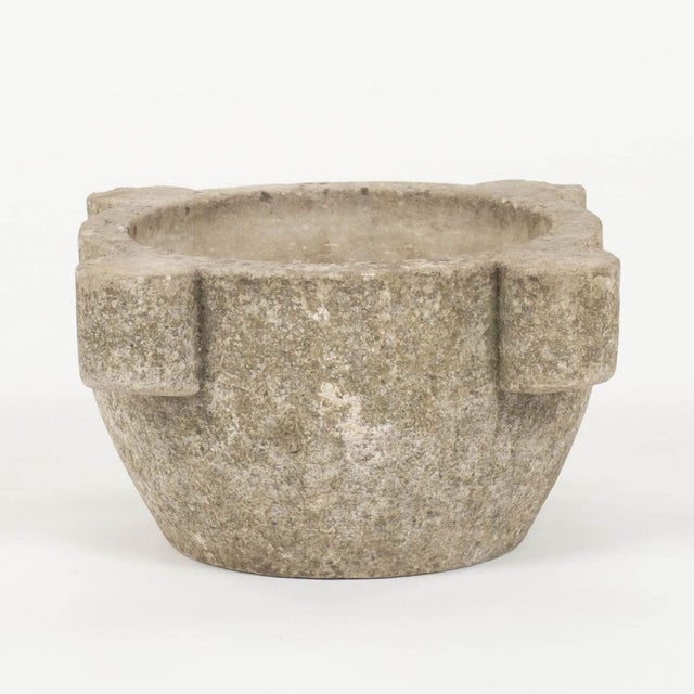 French Provincial 19th Century Chiseled French Stone Mortar For Sale - Image 3 of 6