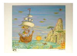 Guillermo Silva "Luna Nueva" Signed Numbered Lithograph Unframed