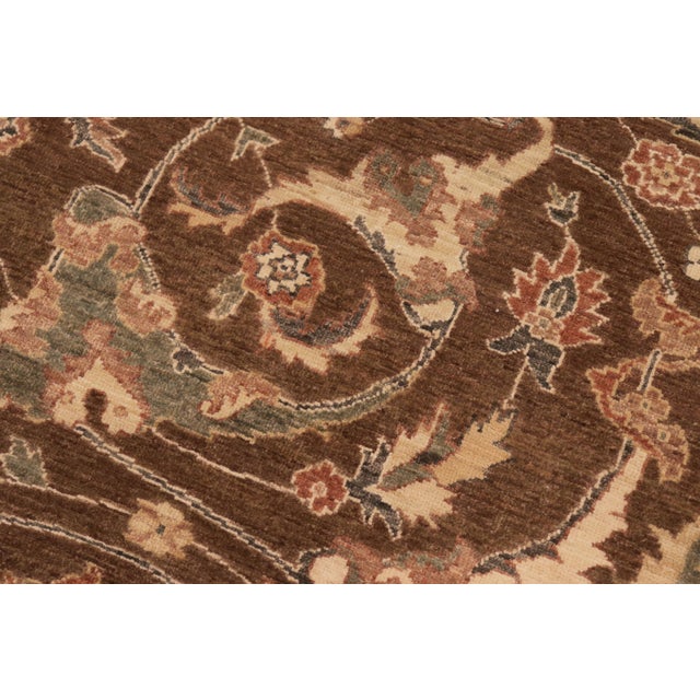 Oriental Ziegler Brown Beige Hand-Knotted Wool Rug - 8'2'' X 11'6'' For Sale In New York - Image 6 of 8