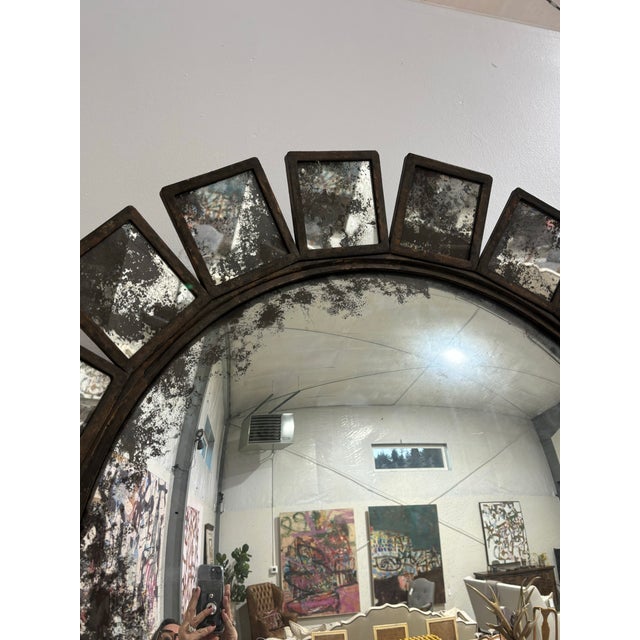 This beautiful mirror is in excellent condition and is very dramatic yet casually elegant over a mantle or table, in entry...