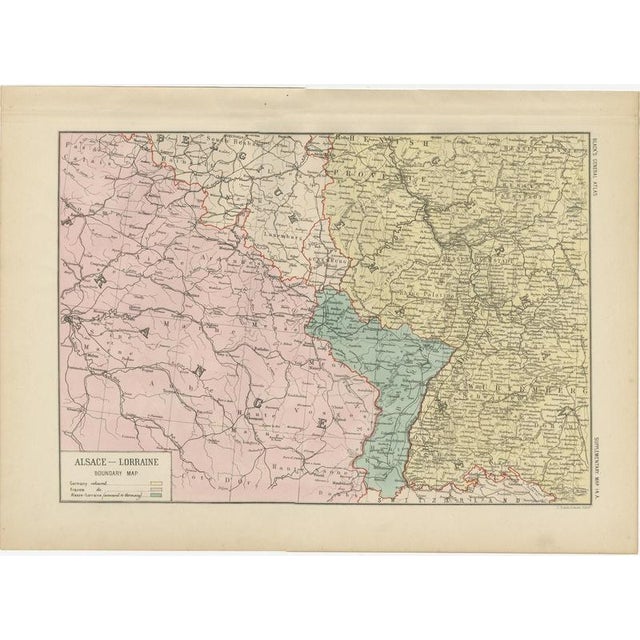 Antique Map of Alsace-Lorraine, 1871 For Sale - Image 3 of 12