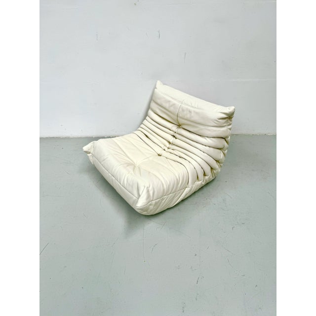 French White Leather Togo Lounge Chair by Michel Ducaroy for Ligne Roset, 1970s For Sale - Image 11 of 11