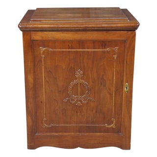 Antique Neoclassical Edwardian Walnut Singer Parlor Cabinet Dry Bar Console 30" For Sale