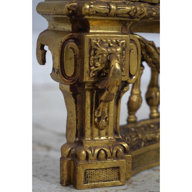 Vintage Louis XVI 19th Century Fire Screen Fireplace Andiron Set For Sale - Image 12 of 18