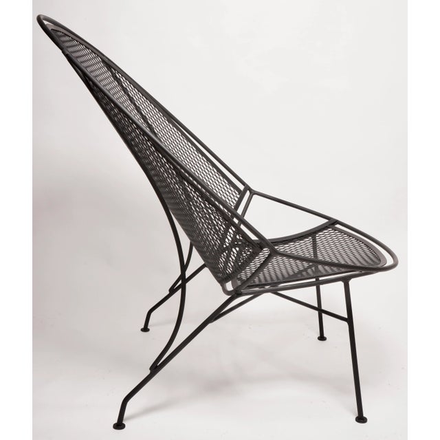 Black Vintage Salterini Mid-Century Modern Radar Black Metal Patio Chair, Attributed For Sale - Image 8 of 12