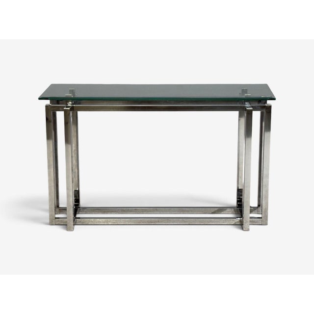 Constructivist Style, Console Table, Chromed Steel, Beveled Glass, Usa, 1980s For Sale In New York - Image 6 of 11