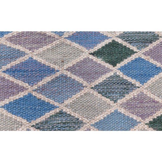 Early 21st Century Flatweave Contemporary Geometric Slate Gray Rug "Harlequin" by Doris Leslie Blau For Sale - Image 5 of 9