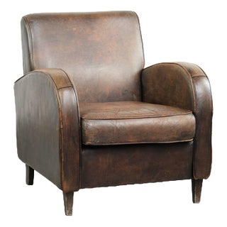 Sheepskin Armchair with Piping For Sale