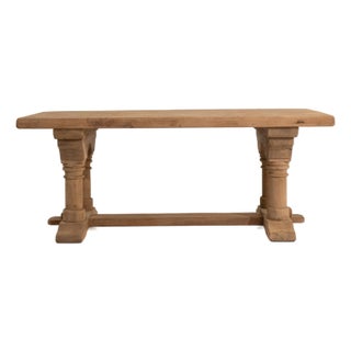 Brutalist Oak Dining Table For Sale