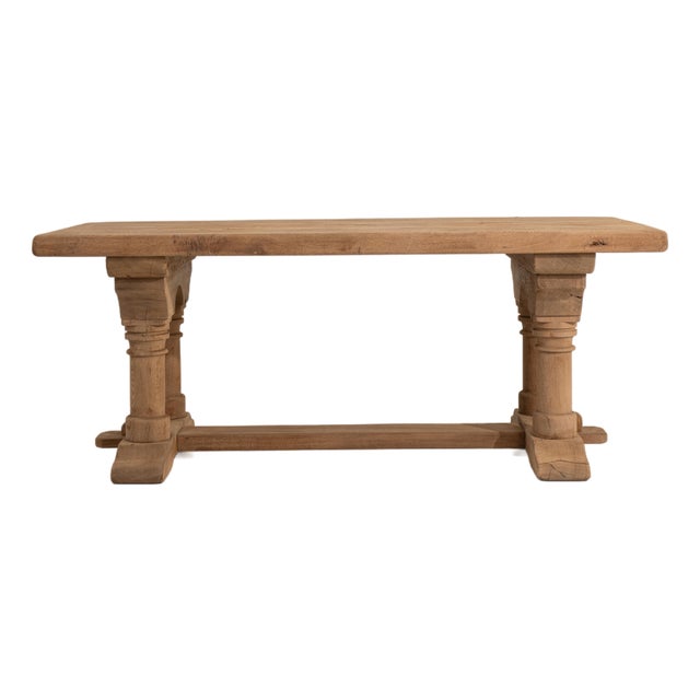 Brutalist Oak Dining Table For Sale