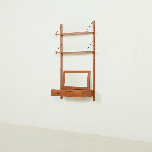 Mid-Century Modern Mid-Century Scandinavian Wall Unit with Console and Mirror, Denmark, 1970s For Sale - Image 3 of 13