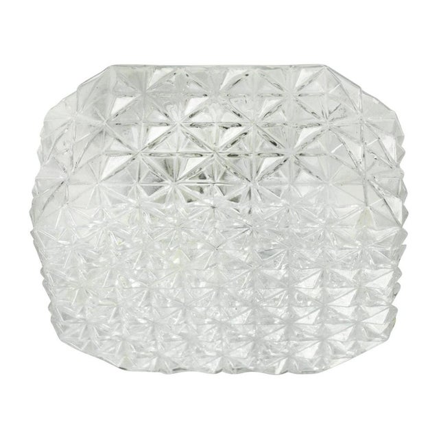 Mid-Century Modern Square Clear Glass Flush Mount For Sale - Image 8 of 8