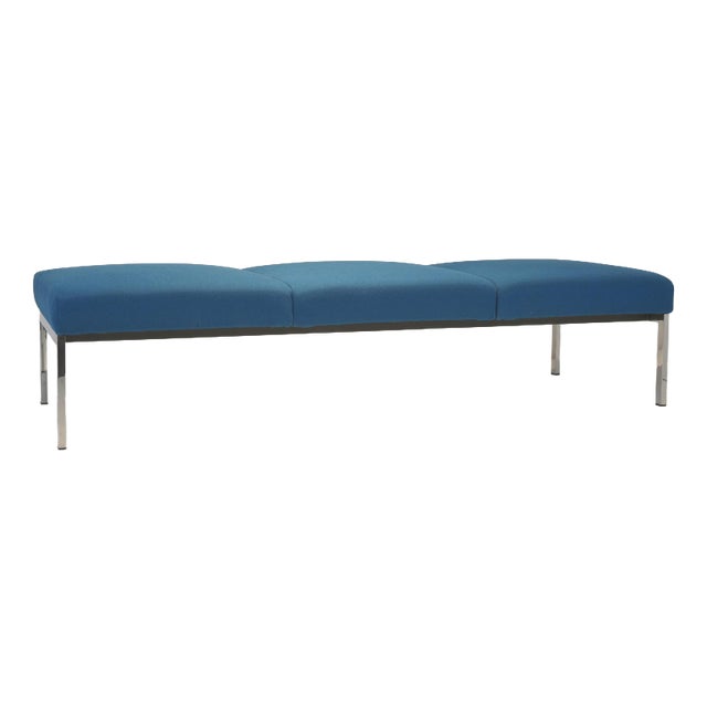 Square Chrome-Plated Steel Tube Factory Bench by Walter Knoll, Germany, 1969 For Sale