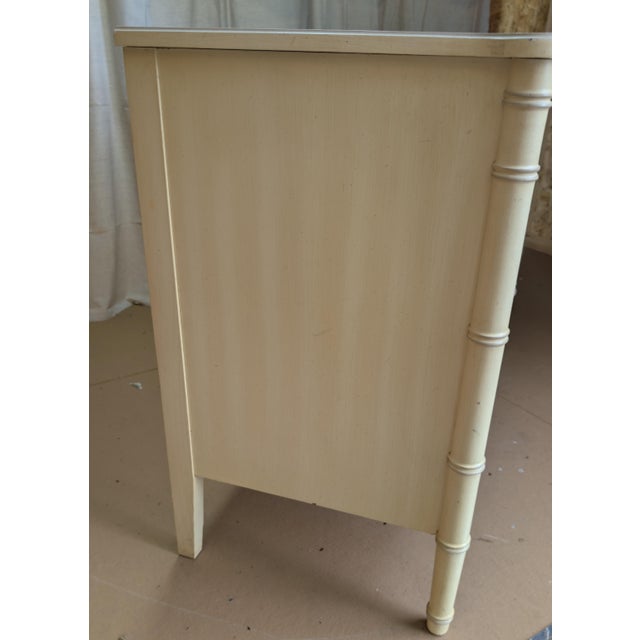 Vintage Henry Link Bali Hai Faux Bamboo 9-Drawer Triple Dresser, Original Finish For Sale - Image 10 of 14