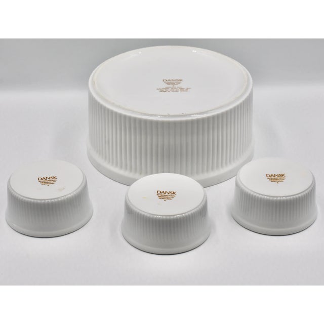 1970s Dansk Bistro 4pc Christianshavn Ribbed Ramekins & Soufflé Casserole Dish For Sale In Palm Springs - Image 6 of 7