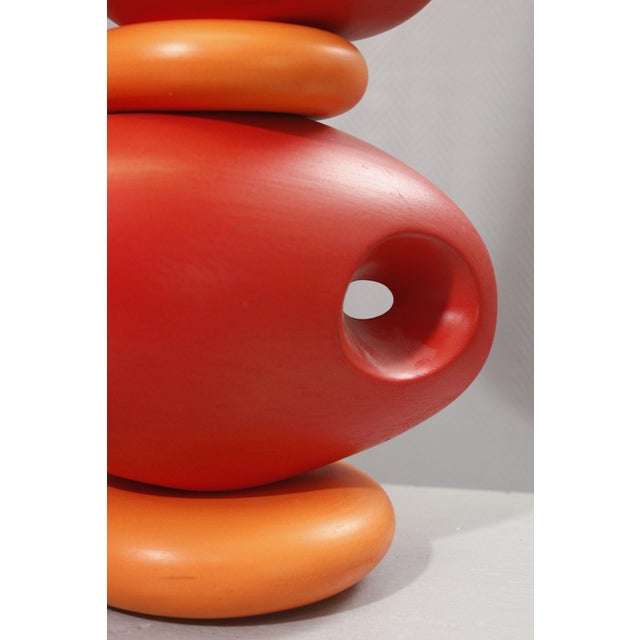 Large Orange Ceramic Table Lamp by Louis Drimmer, 1980s For Sale - Image 10 of 16