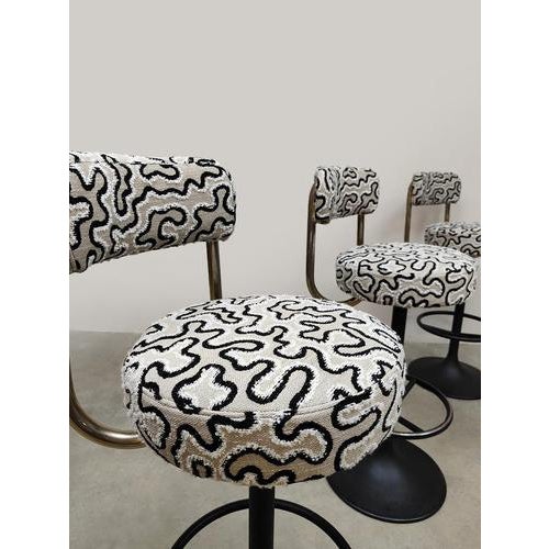 Black Vintage Swedish Swirl Cobra Bar Stools from Borje Johanson, 1960s For Sale - Image 8 of 8