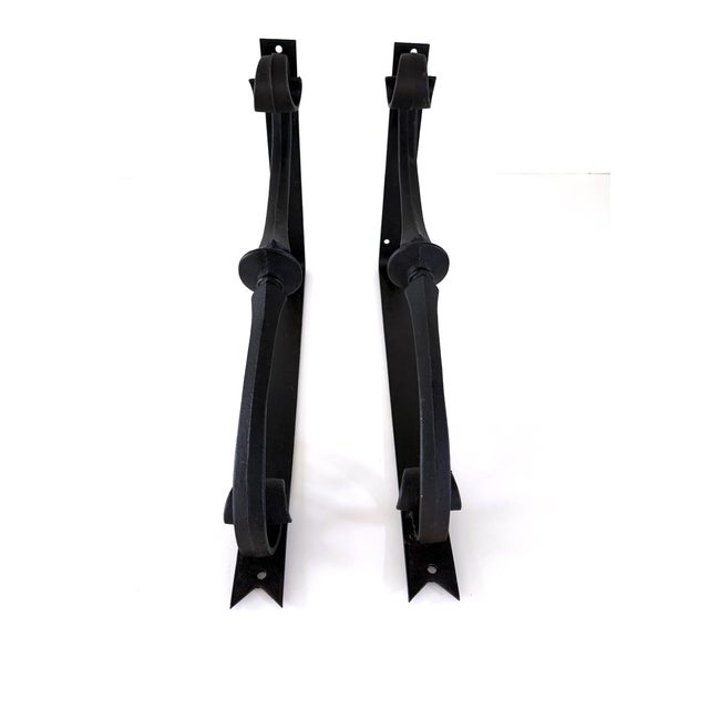 Traditional Large Antique Cast Iron Scroll Shelf Brackets For Sale - Image 3 of 13