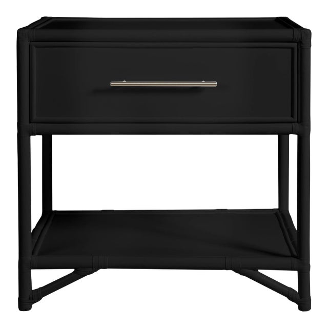 Olympia One-Drawer Nightstand in Black For Sale