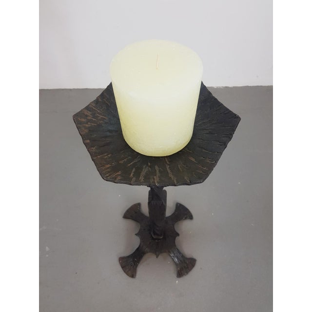 1960s Brutalist Cast Iron Candleholder, Germany, 1960s For Sale - Image 5 of 9