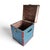 Blue Vintage American Flag Patriotic Steamer Trunk W/ Working Key For Sale - Image 8 of 18