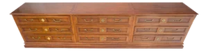 Baker 10' Extra !Long! 9 Drawers Campaign Directoire Style Credenza Dresser MINT