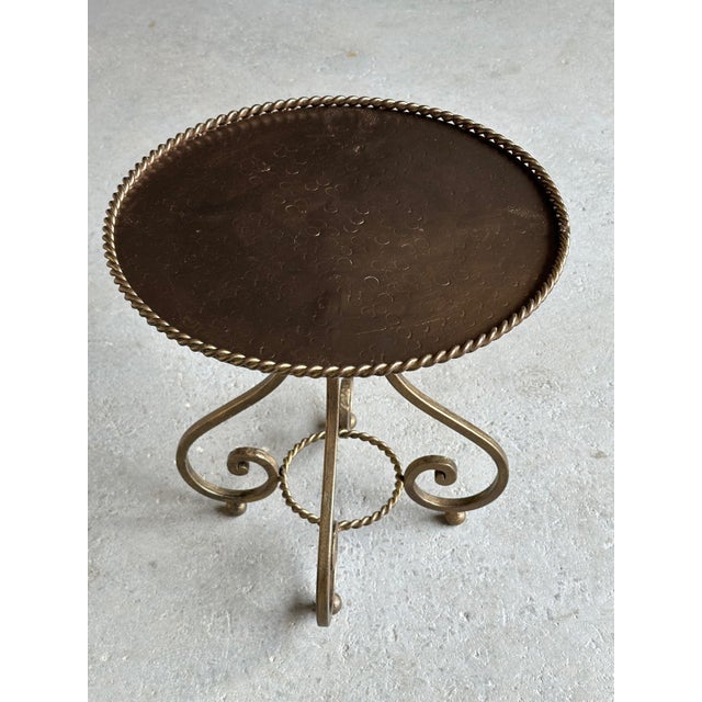 Vintage Spanish Gilt Iron Martini Drinks Table, 1950s For Sale In New York - Image 6 of 17