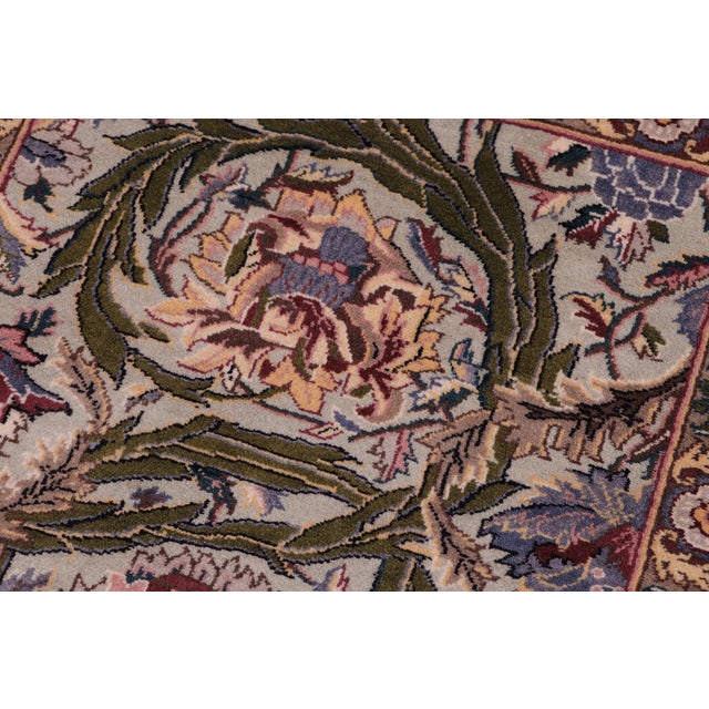 Shabby Chic Shabby Chic Floral 1990's Pak-Persian Green/Green Wool Rug - 2'2'' X 4'1'' For Sale - Image 3 of 9