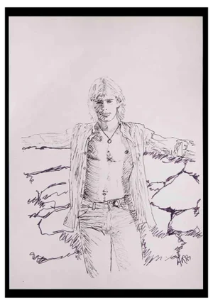 Anthony Roaland, Portrait of a Boy, Original Drawing, 1980