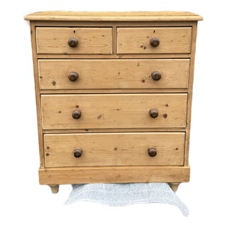 19th Century English Pine Chest For Sale