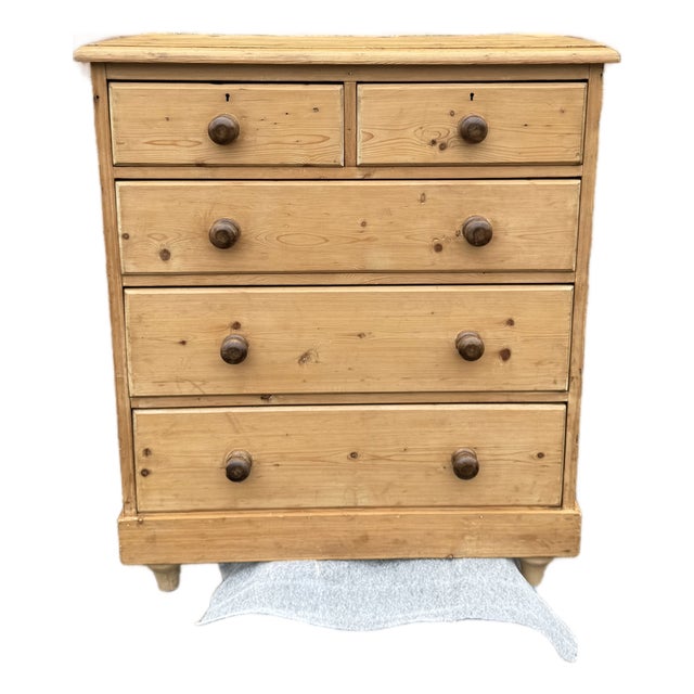 19th Century English Pine Chest For Sale