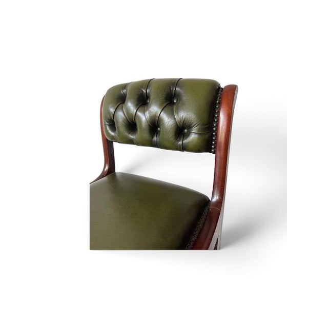 English Chesterfield Bar Stools, Set of 3 For Sale - Image 3 of 7