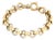 Mid 20th Century Knife Edge 14k Two Tone Gold Round Link Bracelet For Sale