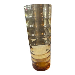 Mid 20th Century Italian Amber Swirl Tall Vase For Sale