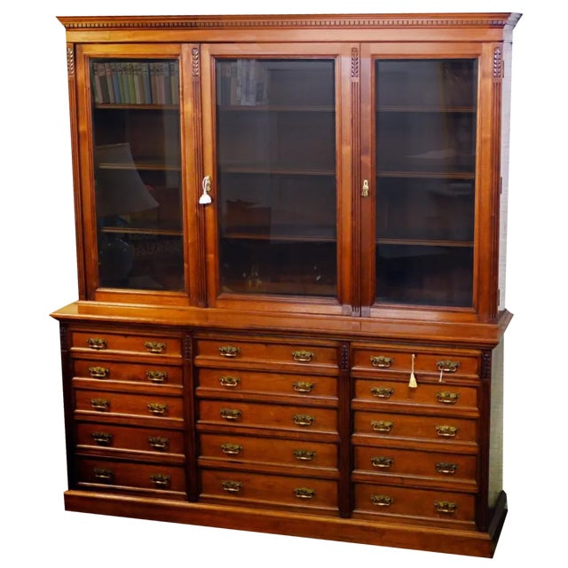 Victorian Mahogany Library Cabinet from Hobbs and Co For Sale
