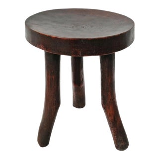 Vintage Three Leg African Wood Stool For Sale