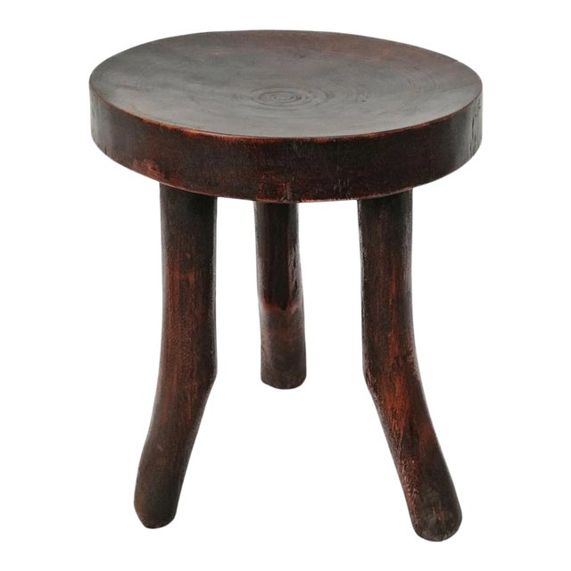 Vintage Three Leg African Wood Stool For Sale