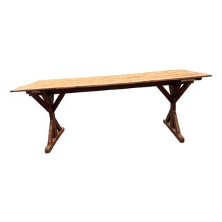 Circa 1900 Rustic French Pine Refectory Table For Sale