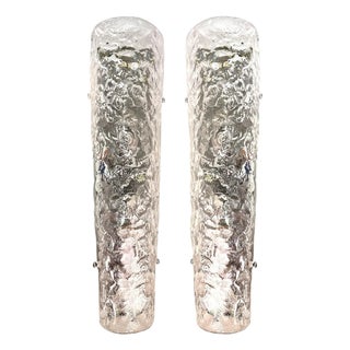 Transparent Hammered Glass Wall Sconces by Simoeng, Set of 2 For Sale