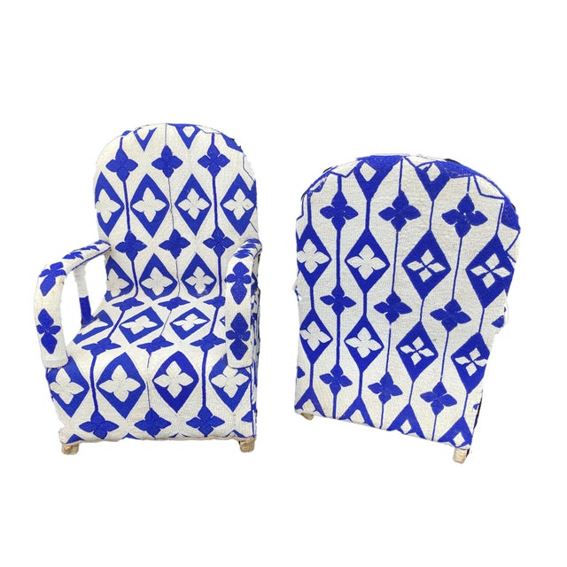 Yoruba B&w Beaded Chairs Nigeria Pair Chairish