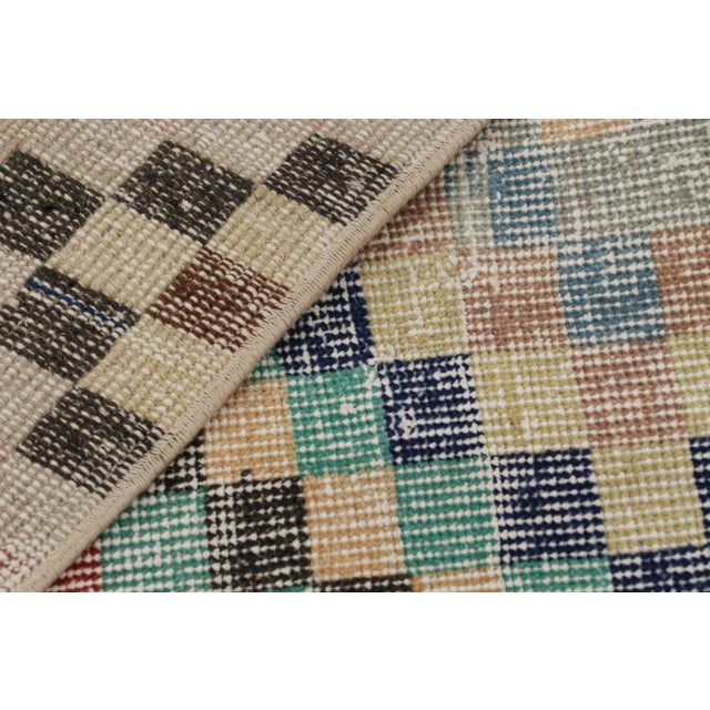 Textile Vintage Zeki Müren Runner With Polychromatic Geometric Patterns From Rug & Kilim For Sale - Image 7 of 7
