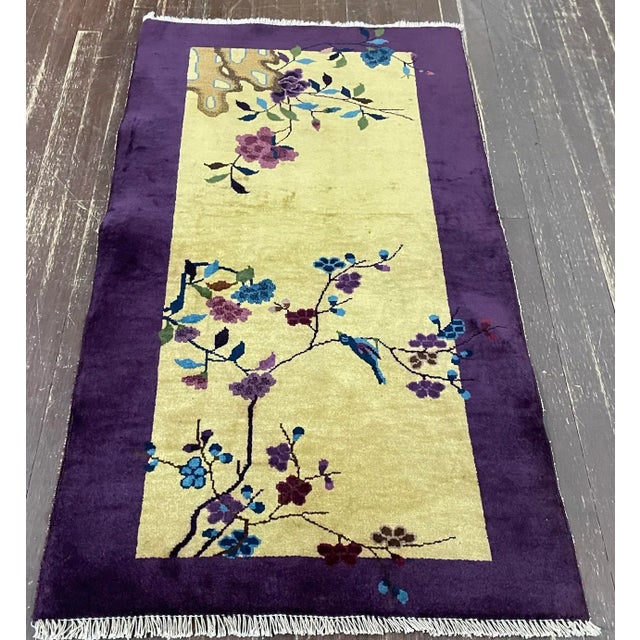 Vintage Art Deco Chinese Rug For Sale - Image 4 of 11