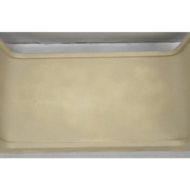 Vintage Mid Century Modern Painted Walnut Waterfall Base Glass Top Coffee Table For Sale In Philadelphia - Image 6 of 15