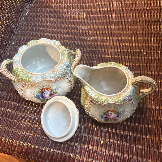 Japanese Mid 19th Century Japanese Moorage Sugar and Creamer -Circa 1840-1890 For Sale - Image 3 of 5