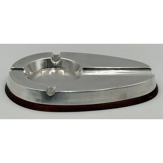 Modern 1960s Alfred Dunhill English Silver-Plated Service Ashtray and Cigar Tray For Sale - Image 3 of 14