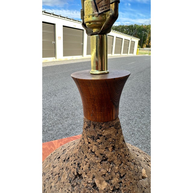 Mid-Century Modern 1960s Mid Century Modern Cork Table Lamp For Sale - Image 3 of 8