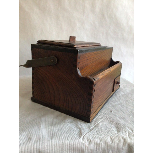 Japanese 1800s Japanese Letter Box With Inkwell and Handle For Sale - Image 3 of 12