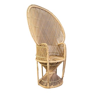 Vintage Wicker Peacock Chair, 1970s For Sale