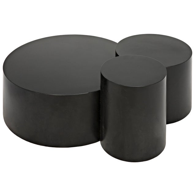 Noir NOIR Ella Three Round Coffee Table in Black Metal Finish For Sale - Image 4 of 9