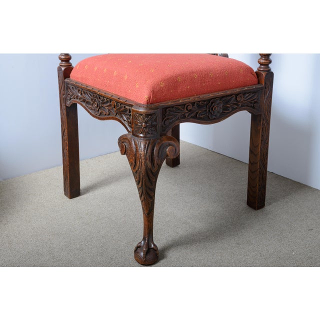 Wood Antique English Upholstered Corner Chair For Sale - Image 7 of 9